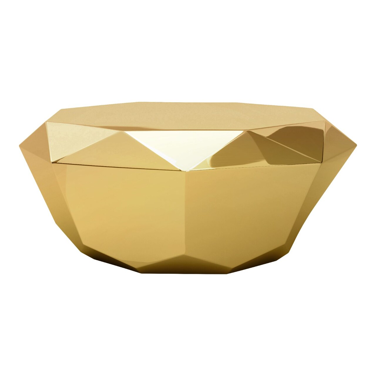 Modern Home 35.75&#x22; Gold Diamond Shaped Coffee Table